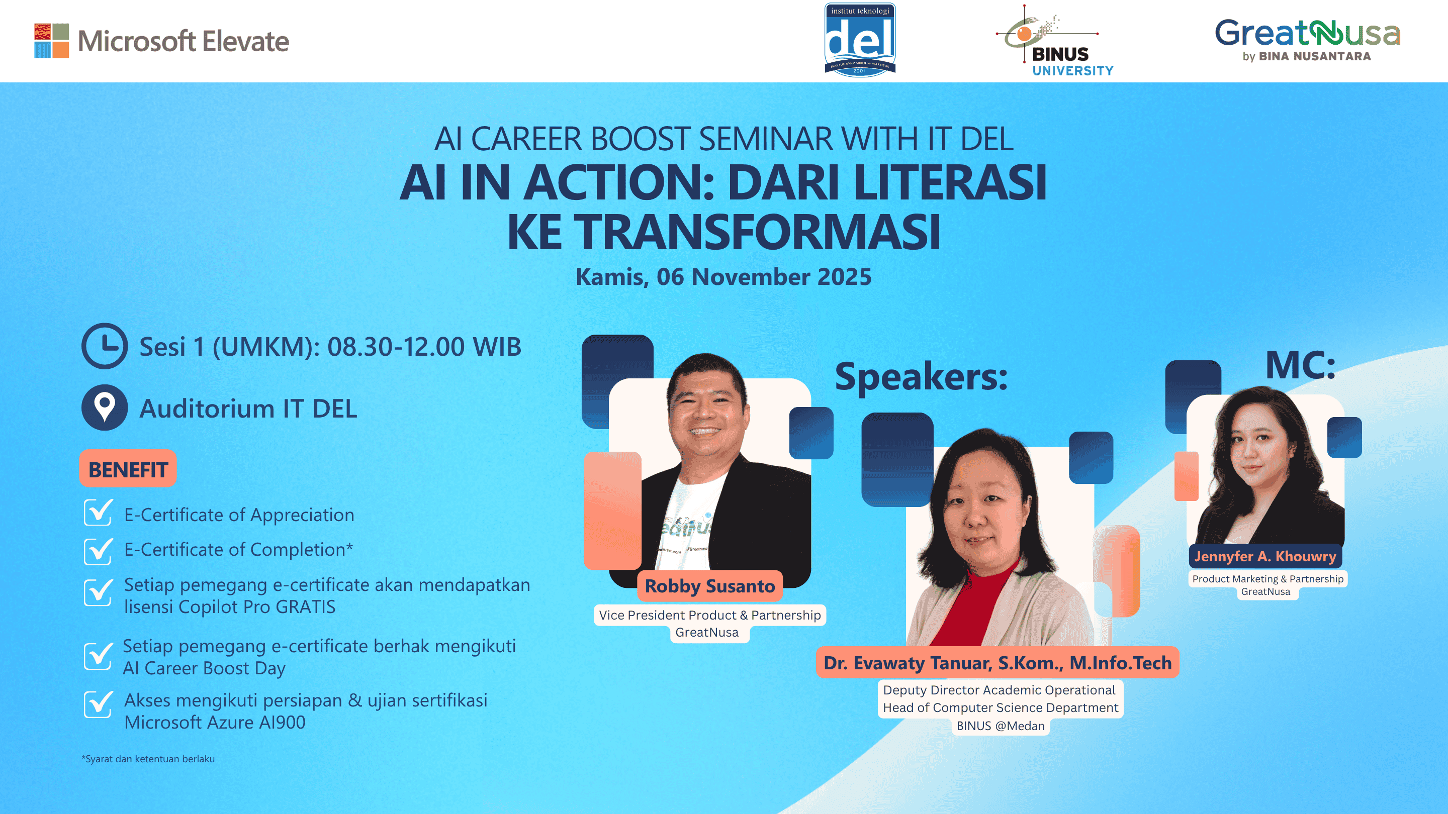 [UMKM] AI Career Boost Seminar with IT DEL: AI in Action: Dari Literasi ke Transformasi