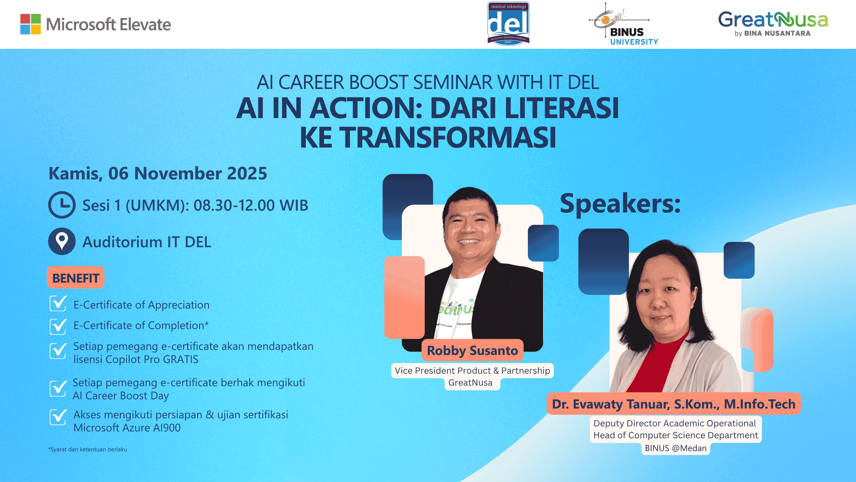[UMKM] AI Career Boost Seminar with IT DEL: AI in Action: Dari Literasi ke Transformasi