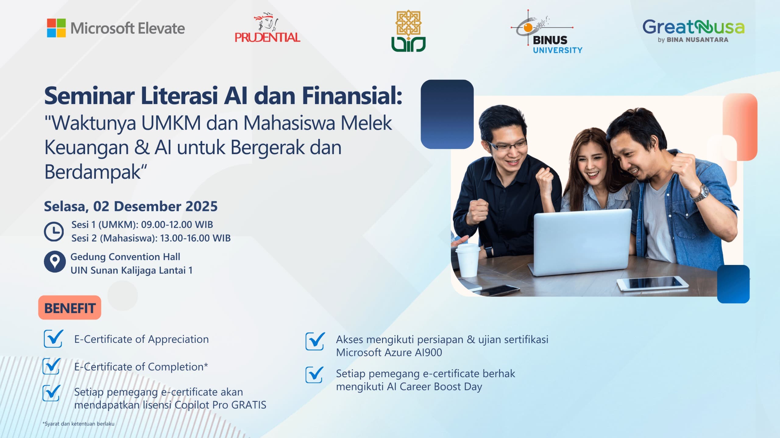 Seminar Literasi AI dan Finansial: "Waktunya UMKM dan Mahasiswa Melek Keuangan dan AI Untuk Bergerak dan Berdampak" - UIN