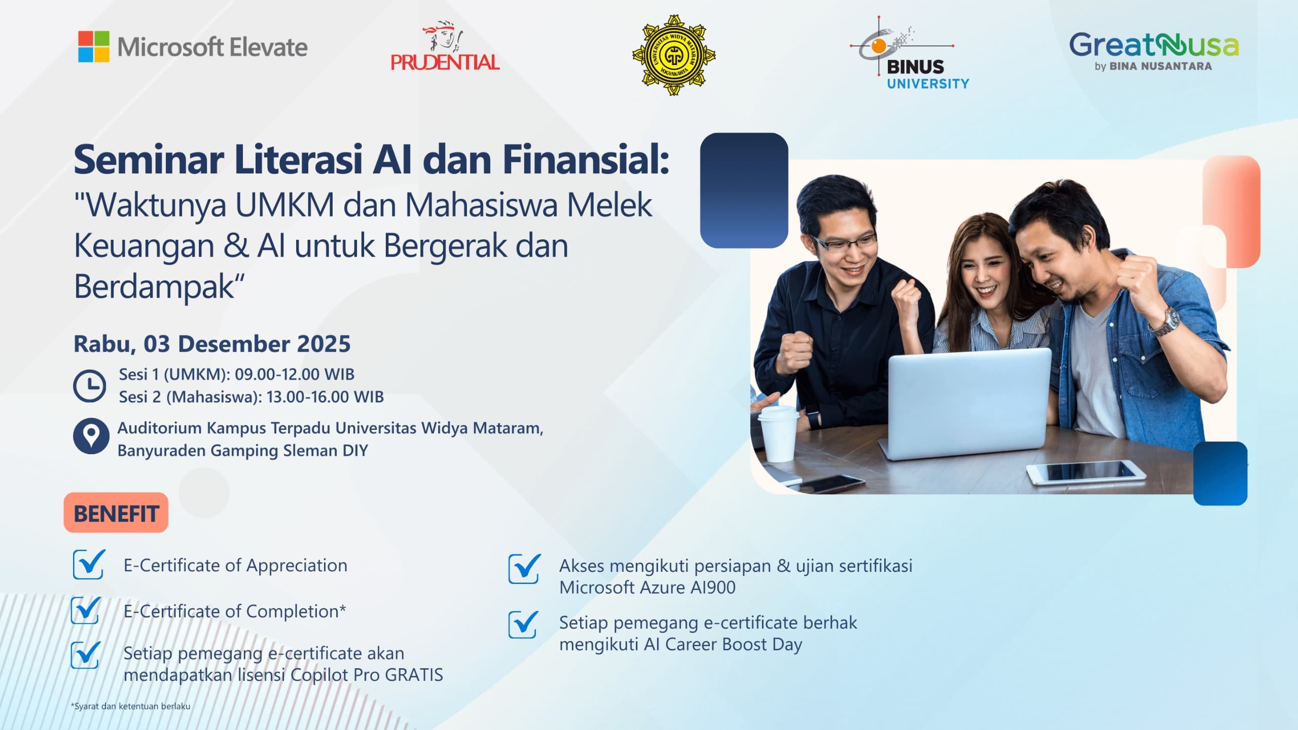 Seminar Literasi AI dan Finansial: "Waktunya UMKM dan Mahasiswa Melek Keuangan dan AI Untuk Bergerak dan Berdampak" - UWM