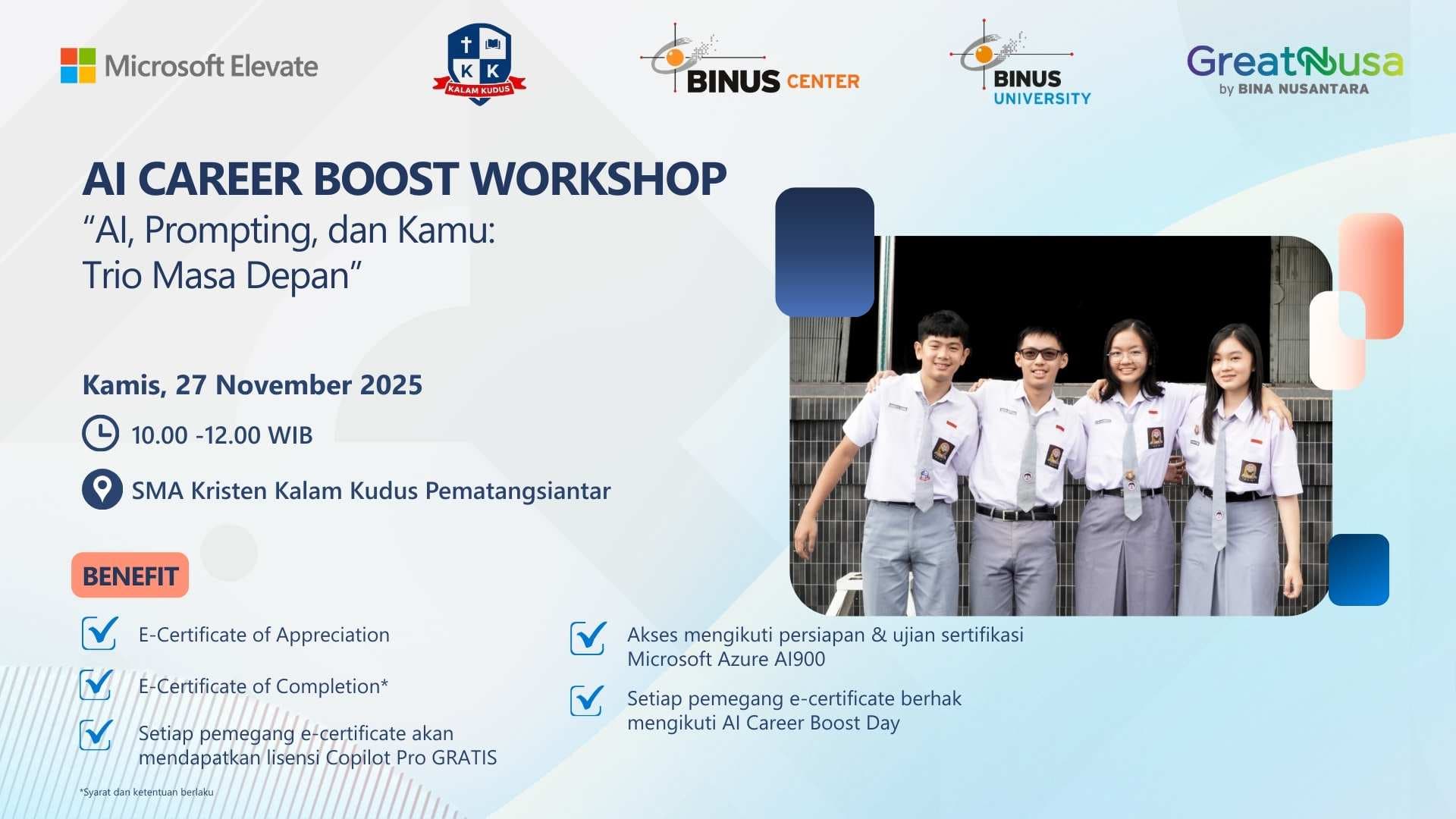 AI CAREER BOOST WORKSHOP - “AI, Prompting, dan Kamu: Trio Masa Depan”