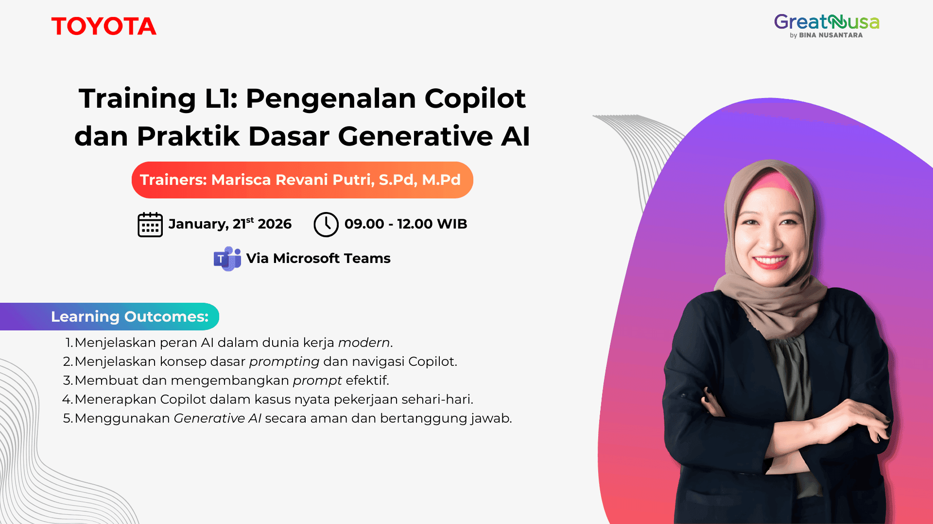 Training L1: Pengenalan Copilot dan Praktik Dasar Generative AI - Batch 3