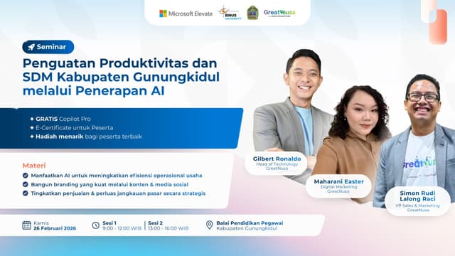Seminar Penguatan Produktivitas dan SDM Kabupaten Gunungkidul melalui Penerapan Artificial Intelligence (AI)