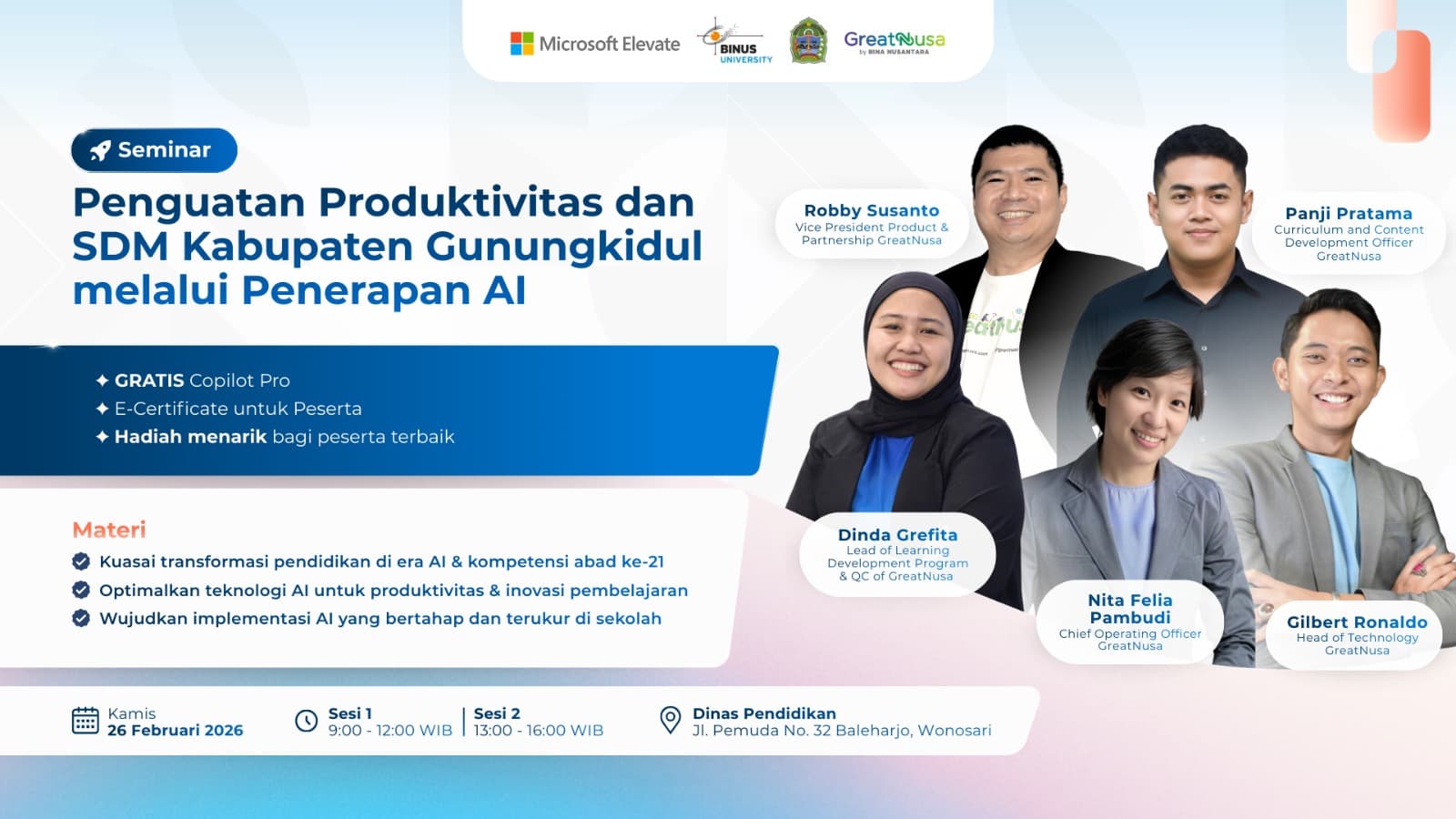 Seminar Penguatan Produktivitas dan SDM Kabupaten Gunungkidul melalui Penerapan Artificial Intelligence (AI) - Guru