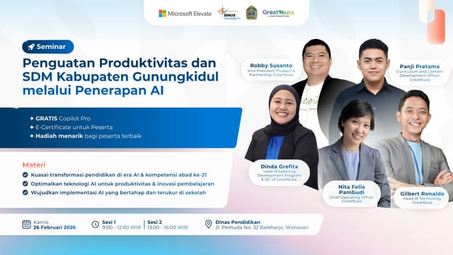 Seminar Penguatan Produktivitas dan SDM Kabupaten Gunungkidul melalui Penerapan Artificial Intelligence (AI) - Guru
