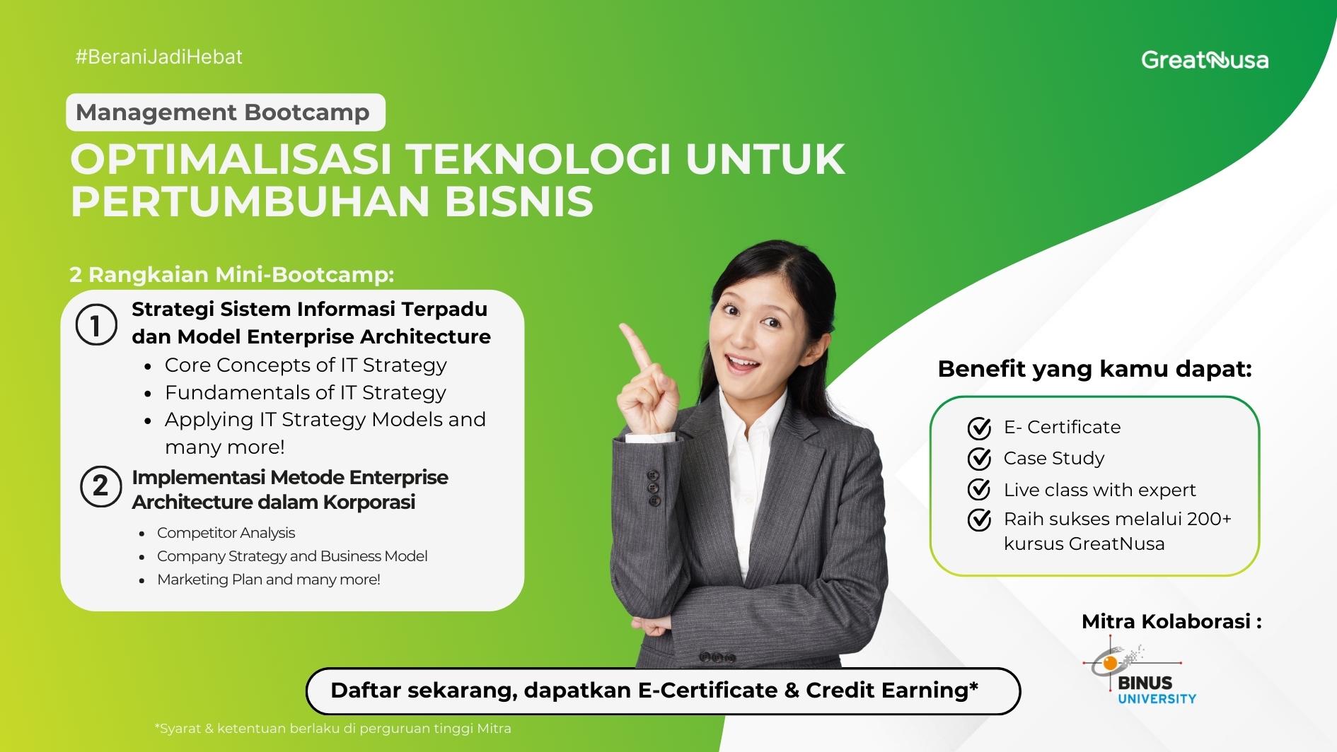 Management Bootcamp - Optimalisasi Teknologi Untuk Pertumbuhan Bisnis