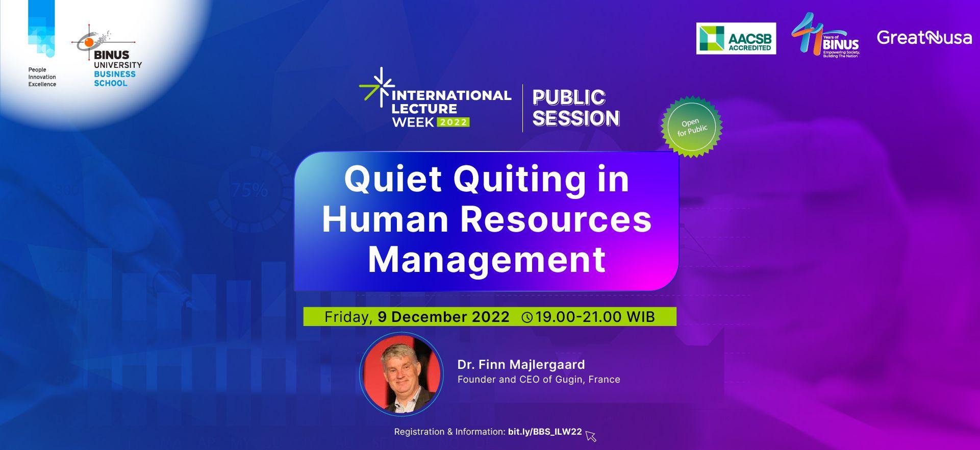 Quiet Quitting in Human Resource Management