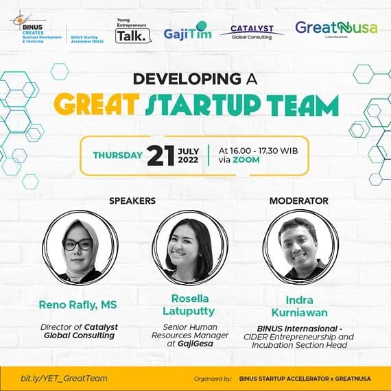 Young Entrepreneurs Talk 16: Developing a Great Startup Team